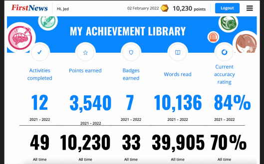 My Achievement Library dashboard on Engage Pro